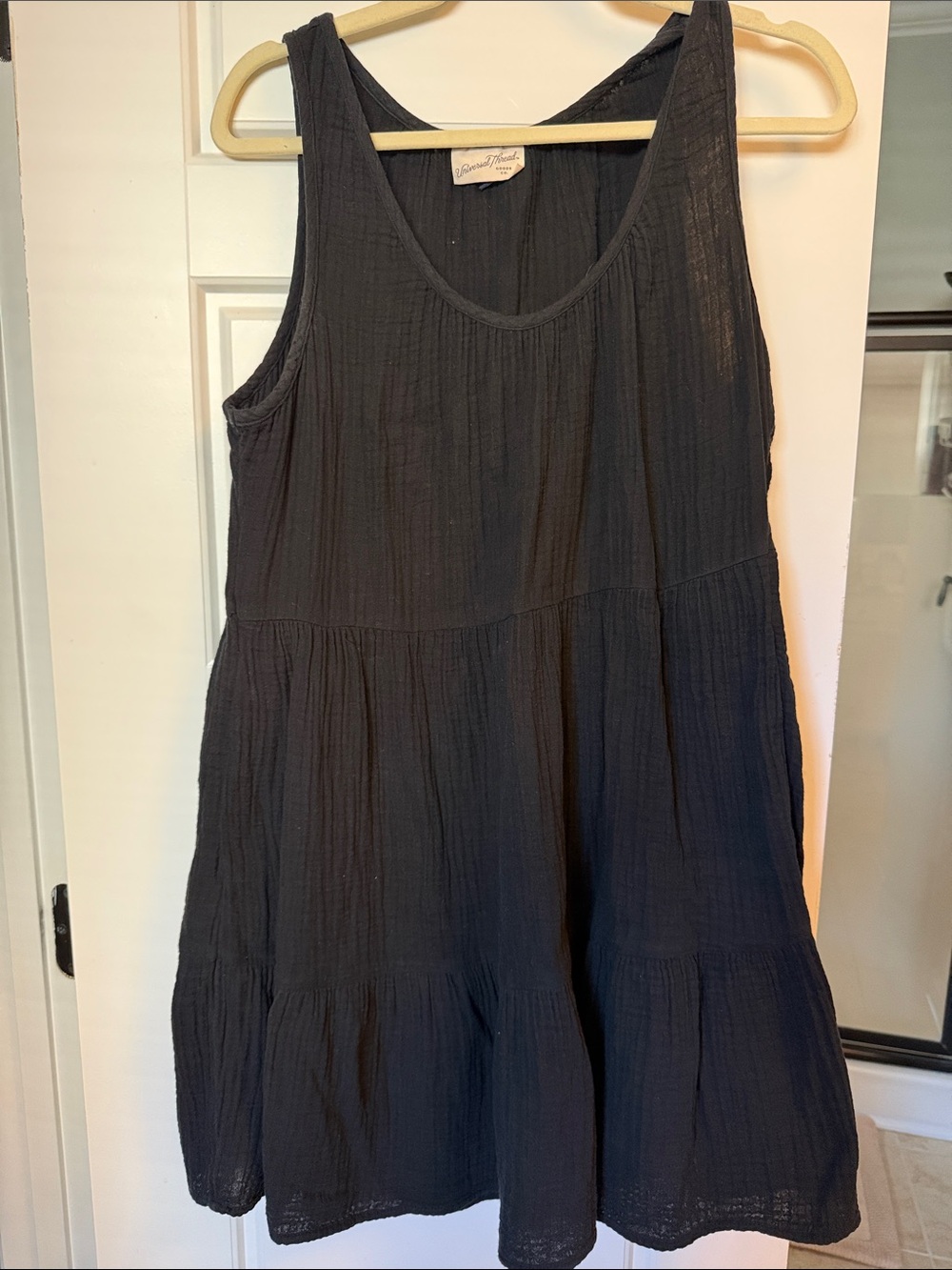 Universal Thread Black Sleeveless Tiered Mini Dress
